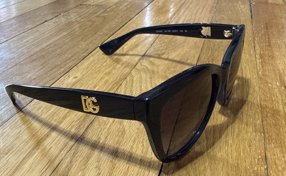 Dolce & Gabbana Designer Sunglasses DG6087 2676/8G Black 55-17-140 Gradient Lens